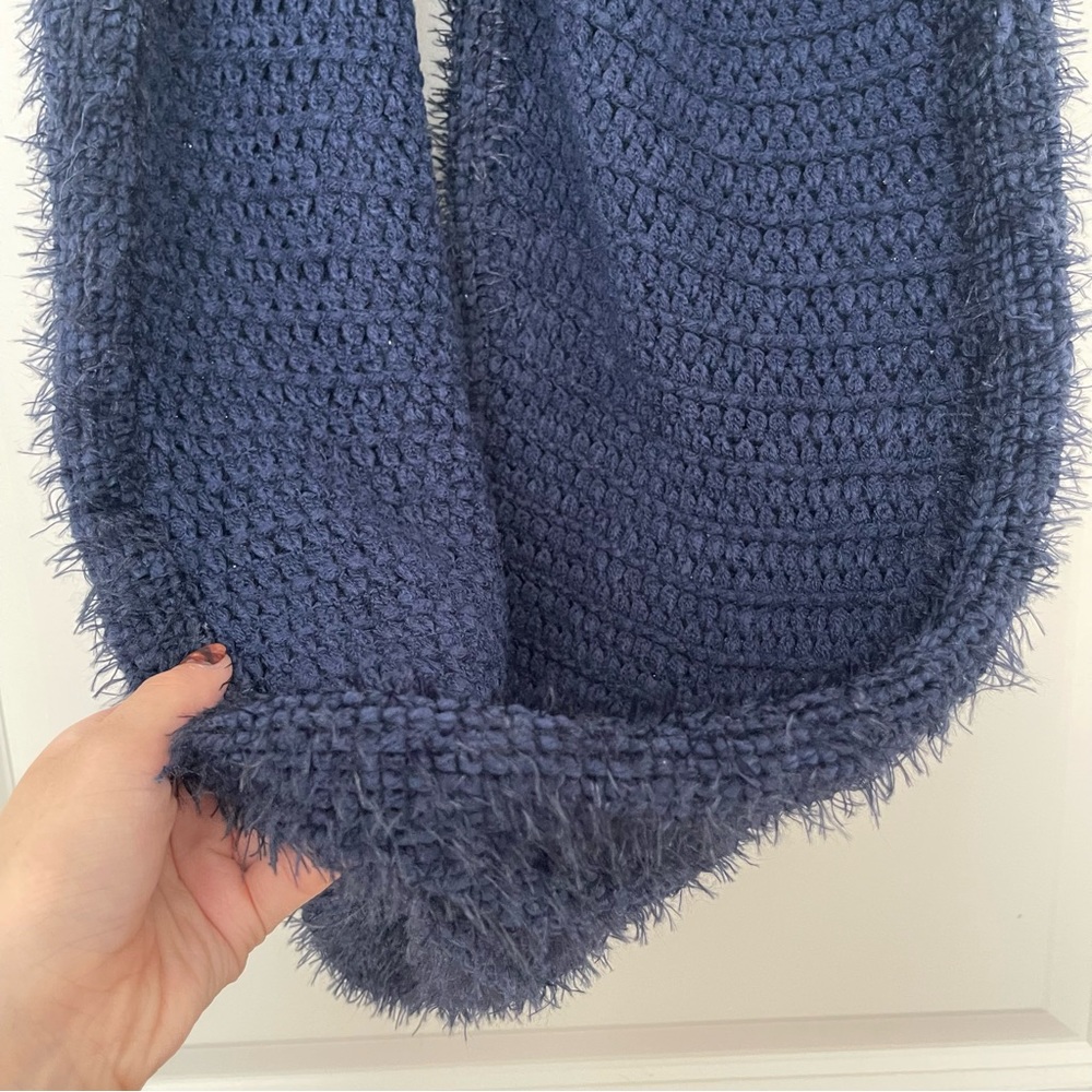 Navy Blue Infinity Scarf - Picture 5 of 7
